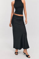 Gonna ICONIC satin lunga BLACK