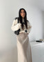 Gonna ICONIC satin lunga LIGHT BEIGE
