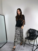 Gonna ZEBRA STRIPED satin lunga