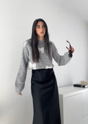 Gonna ICONIC satin lunga BLACK