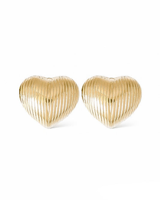 RIBBED HEART earrings