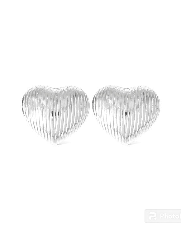 RIBBED HEART earrings