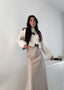 Gonna ICONIC satin lunga LIGHT BEIGE