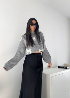 Gonna ICONIC satin lunga BLACK
