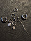 SET orecchini argento (2 coppie di orecchini + orecchino quadrifoglio + saliscendi)